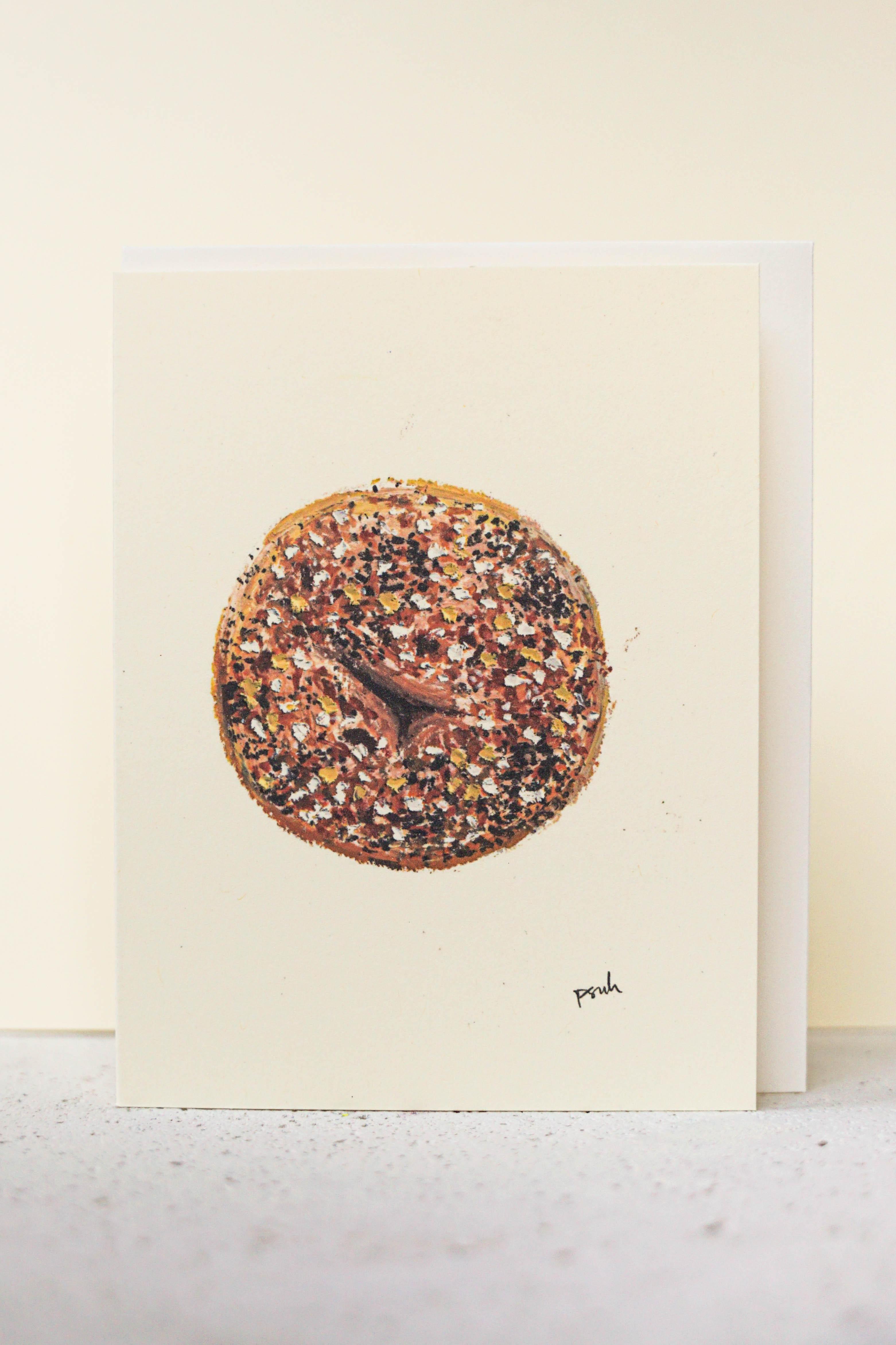 Biigel Card Everything Bagel Card | Pun-Themed Greeting Card | Starfruit Prints